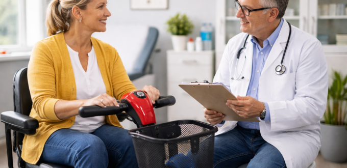 Doctor and patient consultation in office