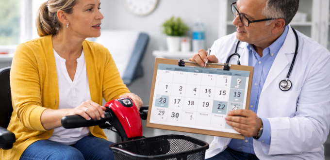Doctor visit in a mobility scooters