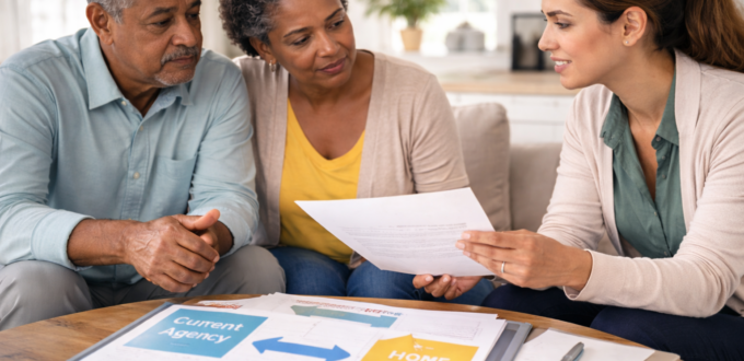 Home Care & Family Caregiver Application Process 1 Discussing home care options together